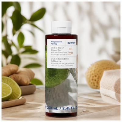 Korres Gel Douche Nettoyant Corporel Lime Gingembre 250 ml
