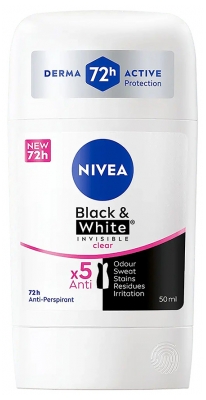 Nivea Black & White Invisible Anti-Transpirant Déodorant 72H 50 ml