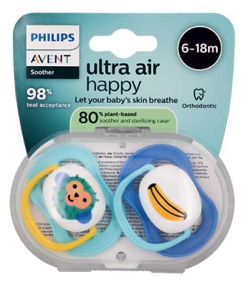 Avent Ultra Air Happy 2 Sucettes Orthodontiques de 6 à 18 Mois