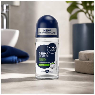 Nivea Men Derma Control Sensitive Déodorant Anti Transpirant 72H Roll On 50 ML