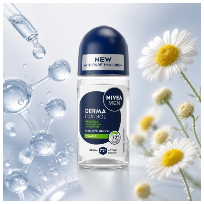 Nivea Men Derma Control Sensitive Déodorant Anti Transpirant 72H Roll On 50 ML