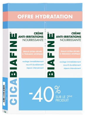 CicaBiafine Crème Anti-Irritations Nourrissante Peaux Extra Sèches Lot de 2 x 200 ml