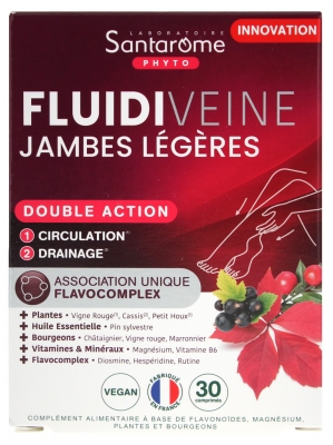 Santarome Fluidiveine Jambes Légères Double Action 30 Comprimés