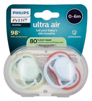 Avent Ultra Air 2 Sucettes Orthodontiques De 0 à 6 Mois