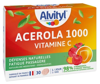 Alvityl Acérola 1000 Vitamine C Défenses Naturelles 30 Comprimés à Croquer