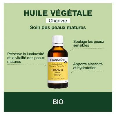 Pranarôm Huile Végétale Chanvre (Cannabis Sativa) Bio 50 ml