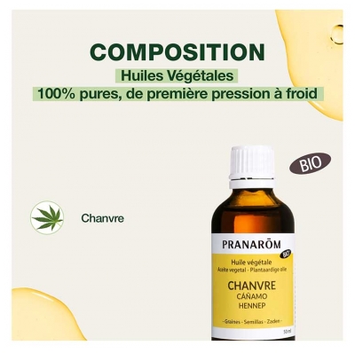 Pranarôm Huile Végétale Chanvre (Cannabis Sativa) Bio 50 ml
