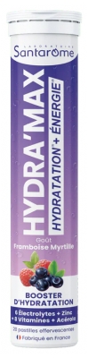 Santarome Hydra'Max Solution d'Hydratation 20 Pastilles - Goût : Framboise-Myrtille
