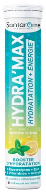 Santarome Hydra'Max Solution d'Hydratation 20 Pastilles - Goût : Menthe-Citron