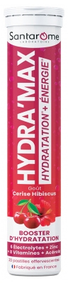 Santarome Hydra'Max Solution d'Hydratation 20 Pastilles - Goût : Cerise-Hibiscus