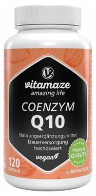 Vitamaze Coenzyme Q10 200 mg à Haute Dose Végétalien 120 Capsules