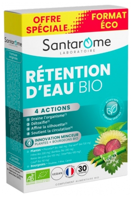 Santarome Bio Rétention d'Eau Bio 30 Comprimés Offre Spéciale