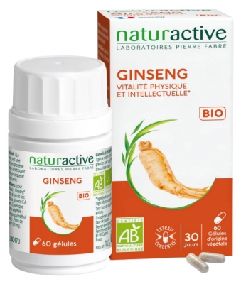 Naturactive Ginseng Vitalité Physique et Intellectuelle Bio 60 Gélules