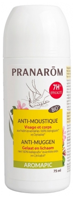Pranarôm Aromapic Roller Anti-Moustique Bio (Eco) Efficacité 7 Heures Aux Huiles Essentielles Biologiques 75 ml