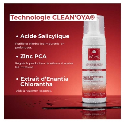 In'Oya Clean'Oya et Mat'Oya Mousse Purifiante Nettoyante pour les Peaux Noires et Mates 150 ml