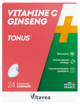 Vitavea Vitamine C + Ginseng Tonus 24 Comprimés à Croquer