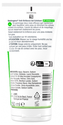 Neutrogena Anti-Brillance Gel Exfoliant Peaux Grasses 150 ml
