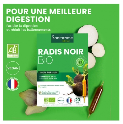Santarome Bio Radis Noir Bio 20 Ampoules de 10 ml