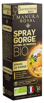 Santarome Spray Gorge au Miel de Manuka Apaise la Gorge Bio 20 ml