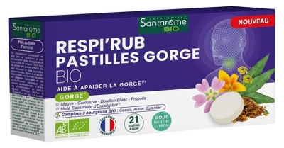 Santarome Respi'Rub Pastilles Gorge Bio 21 Unités