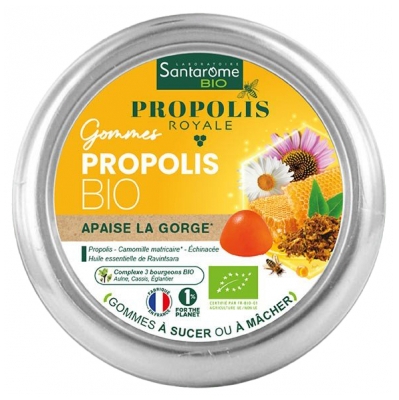 Santarome Propolis Royale Gommes Propolis Apaise la Gorge Bio 45 Gommes