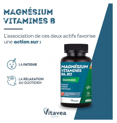 Vitavea Magnésium Vitamines B6 B12 45 Unités