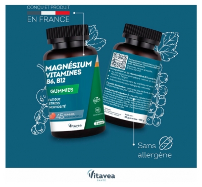 Vitavea Magnésium Vitamines B6 B12 45 Unités