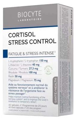Biocyte Cortisol Stress Control Anti Stress Intense & Fatigue 40 Gélules