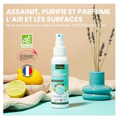Santarome Spray Assainissant Bio 20 Huiles Essentielles Air & Surfaces 100 ml