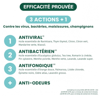 Santarome Spray Assainissant Bio 20 Huiles Essentielles Air & Surfaces 100 ml