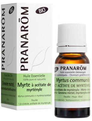 Pranarôm Huile Essentielle Myrte à Acétate de Myrtényle Bio Myrtus Communis Feuille 10 ml