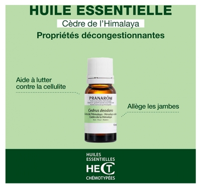 Pranarôm Huile Essentielle Cèdre de l'Himalaya Cedrus Deodara Bois Hect 10 ml