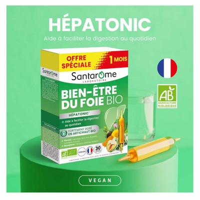 Santarome Bio Bien-Être du Foie Bio 30 Ampoules 10 ml