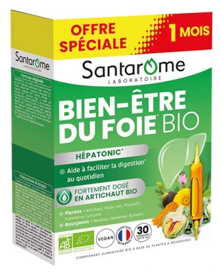 Santarome Bio Bien-Être du Foie Bio 30 Ampoules 10 ml