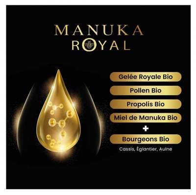 Santarome Bio Gelée Royale Pollen Propolis Miel de Manuka Bio 20 Ampoules de 10 ml