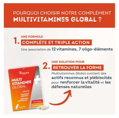 Vitavea Multivitamines Global et Vitalité 45 Gélules