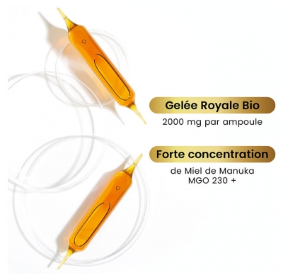 Santarome Bio Gelée Royale 2000 Miel de Manuka Bio 20 Ampoules de 10 ml