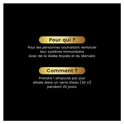 Santarome Bio Gelée Royale 2000 Miel de Manuka Bio 20 Ampoules de 10 ml