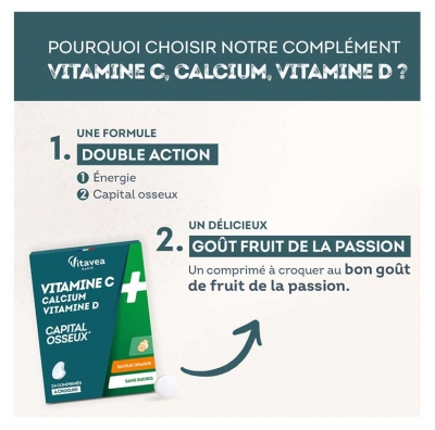 Vitavea Vitamine C + Vitamine D + Calcium 24 Comprimés à Croquer