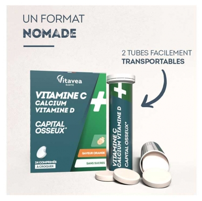 Vitavea Vitamine C + Vitamine D + Calcium 24 Comprimés à Croquer
