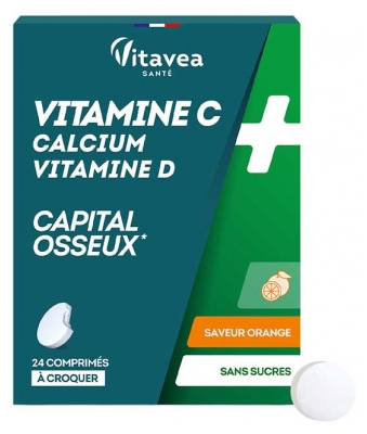 Vitavea Vitamine C + Vitamine D + Calcium 24 Comprimés à Croquer