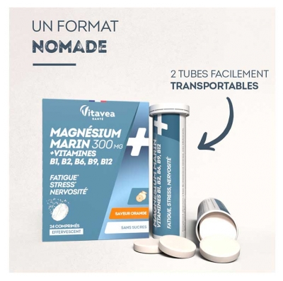 Vitavea Détente Magnésium + Vitamines B1 B2 B6 B9 B12 24 Comprimés Effervescents