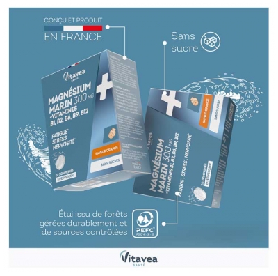 Vitavea Détente Magnésium + Vitamines B1 B2 B6 B9 B12 24 Comprimés Effervescents