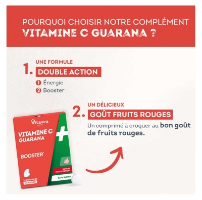 Vitavea Vitamine C + Guarana Booster 24 comprimés à croquer