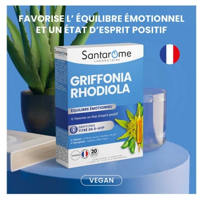 Santarome Griffonia Rhodiola 20 Ampoules de 10 ml