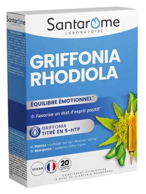 Santarome Griffonia Rhodiola 20 Ampoules de 10 ml