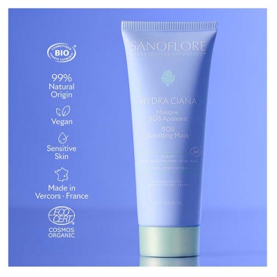 Sanoflore Hydra Ciana Masque SOS Apaisant Visage Bio 75 ml