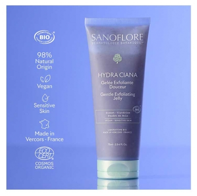 Sanoflore Hydra Ciana Gelée Exfoliante Douceur Visage Bio 75 ml