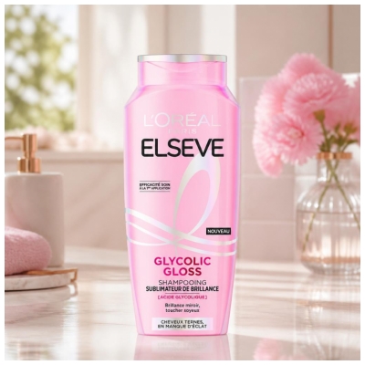 L'Oréal Paris Elseve Glycolic Gloss Shampoing Sublimateur de Brillance Cheveux Ternes 250 ml