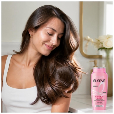 L'Oréal Paris Elseve Glycolic Gloss Shampoing Sublimateur de Brillance Cheveux Ternes 250 ml